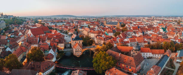 Bamberg Evening in Bamberg from the air bamberg photos stock pictures, royalty-free photos & images