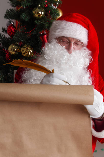 istock Santa Claus writing on old paper 1059299624