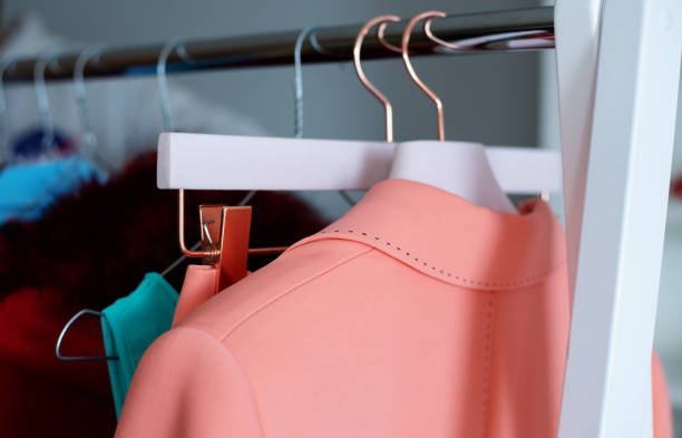 istock collection of women's clothes hanging on a rack 1059301818