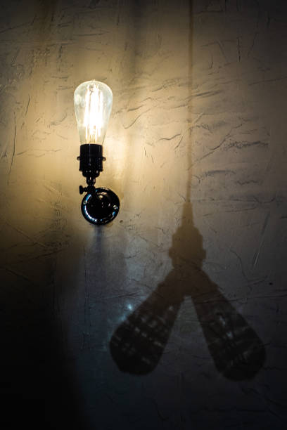istock Incandescent lamps in a modern cafe. Edison lamp. 1059316252