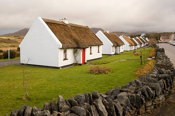 A Yellow door adds a beautiful touch to a Irish building.