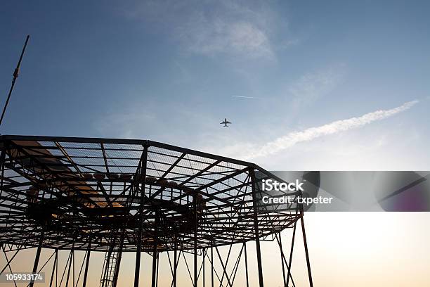 Airport Safety Radar Localizer During Sun Down Stock Photo - Download Image Now - Airplane, Watching, Aerospace Industry