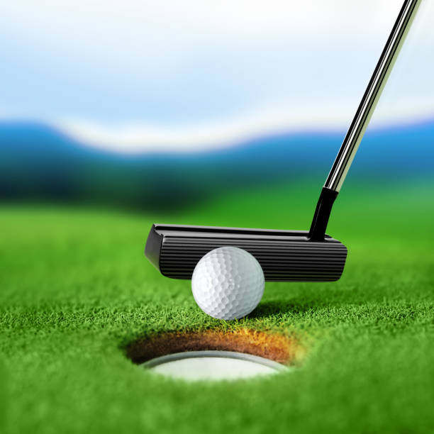 istock white golf ball near bunker 1059331998