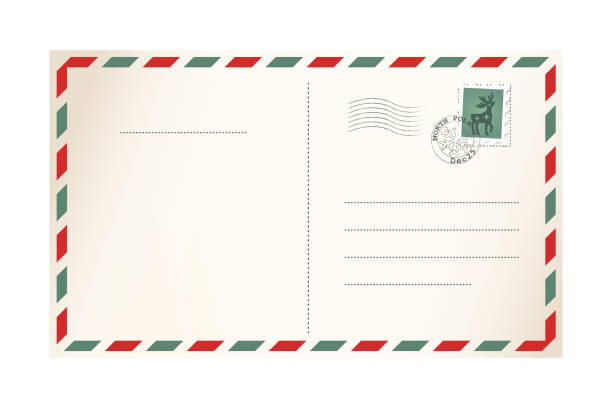 письмо для санта-клауса - шаблон открытки - correspondence stock illustrations