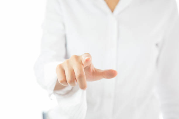 istock business, technology, internet and networking concept - businessman pressing button with contact on virtual screens. 1059336596