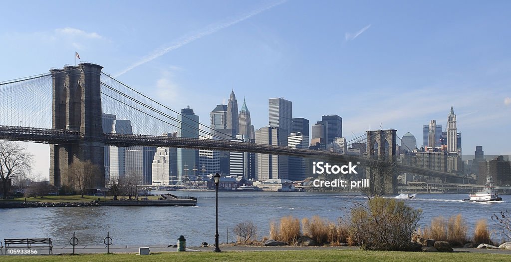 Ponte di Brooklyn e New York - Foto stock royalty-free di Acqua