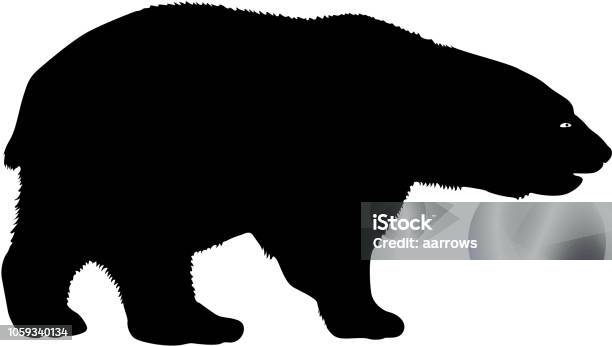 Silhouette Polar Bear On A White Background Stock Illustration - Download Image Now - Anger, Animal, Animal Body Part