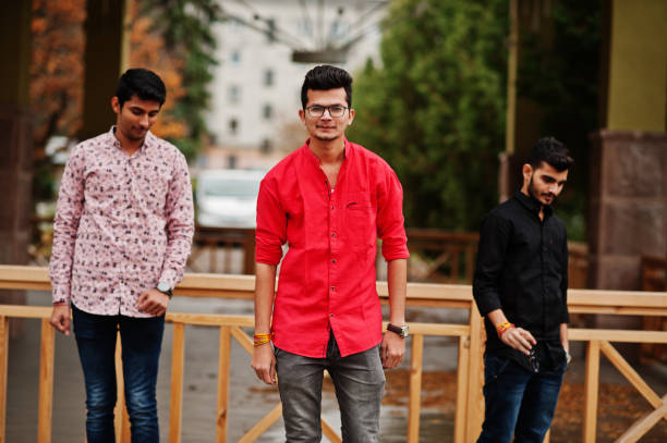 istock Three indian guys students friends 1059342218