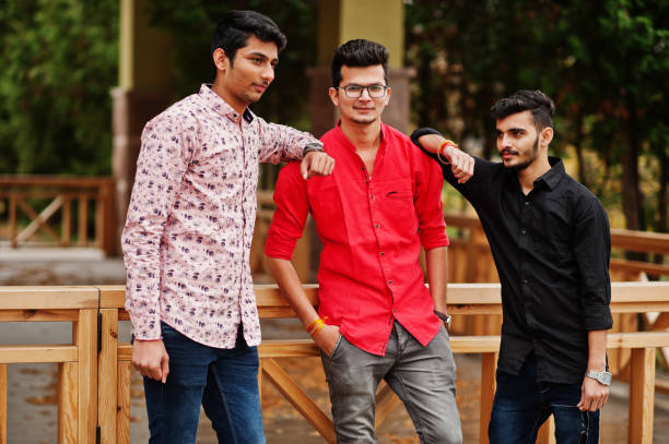 istock Three indian guys students friends 1059342254