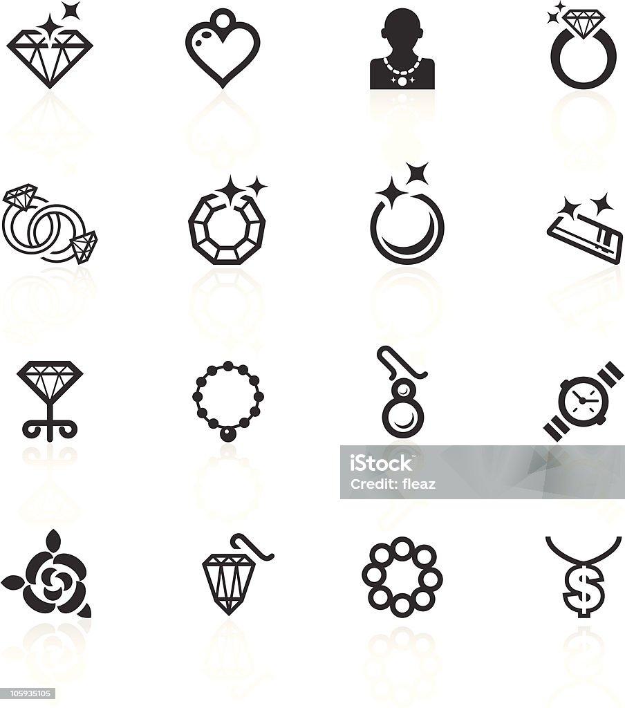 minimo Jewelery ícones-série - Royalty-free Dispendioso arte vetorial