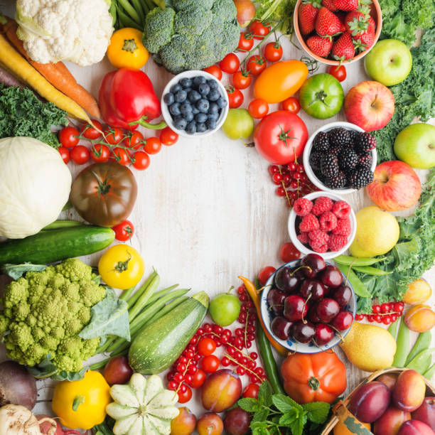 istock Summer fruits vegetables on table 1059357532