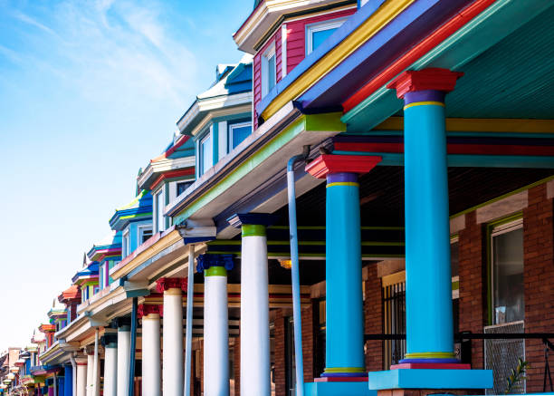 Colourful row houses - Charles Village, Baltimore