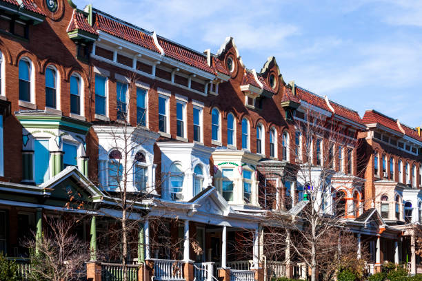 istock Colourful row houses - Charles Village, Baltimore 1059359848