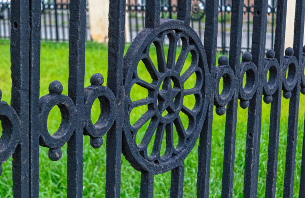 istock Fragment of an old cast-iron fence 1059367332