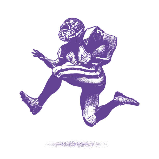illustrations, cliparts, dessins animés et icônes de joueur de football américain - running back