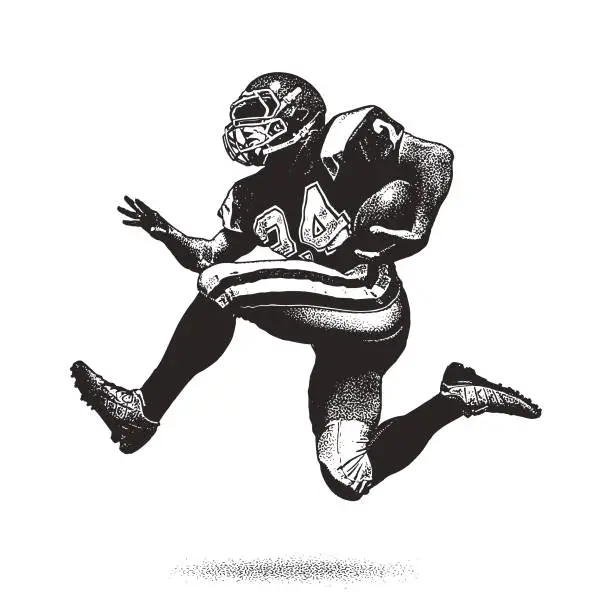 Vector illustration of American Football Running Back