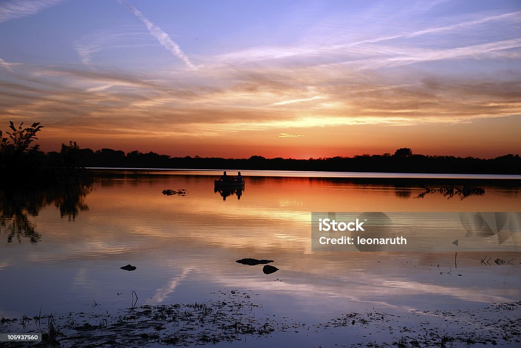 Pesca ao pôr do sol - Royalty-free Lincoln - Nebrasca Foto de stock