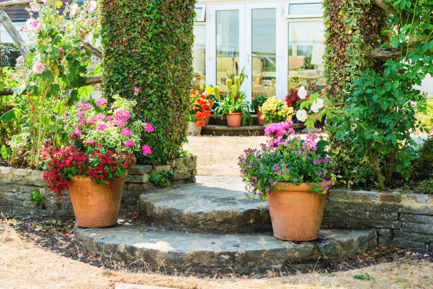 istock Beautiful backyard floral garden 1059376082