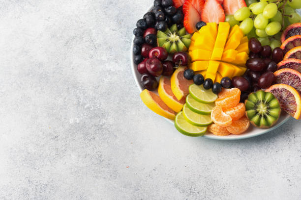 istock Raw fruits berries platter 1059376112