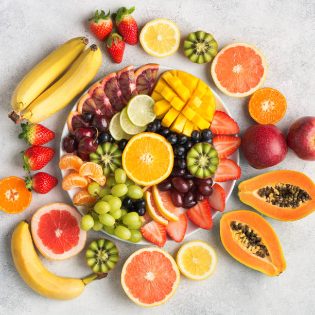istock Raw fruits berries platter 1059376126