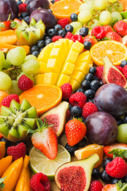 istock Raw fruits berries platter 1059376132