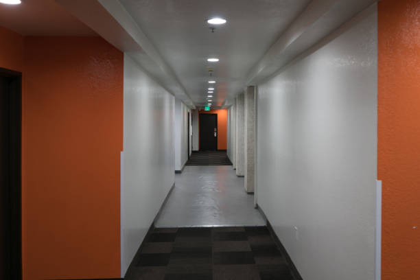 istock hotel hall doors 1059387720