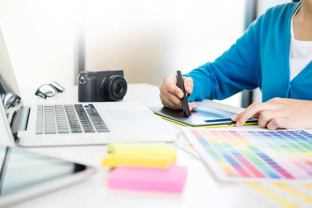 istock Midsection Of Businesswoman Working In Office 1059403196