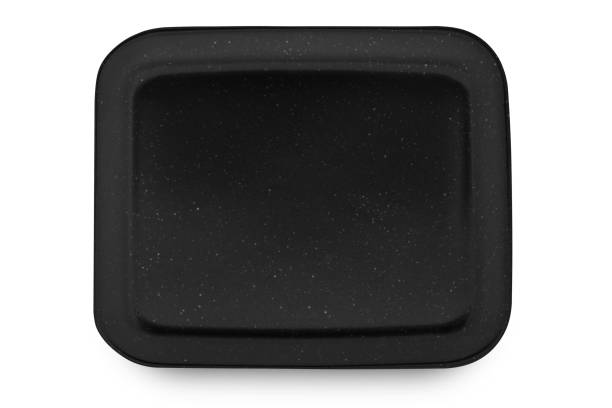 istock Black square plate isolated on white background. 1059409564
