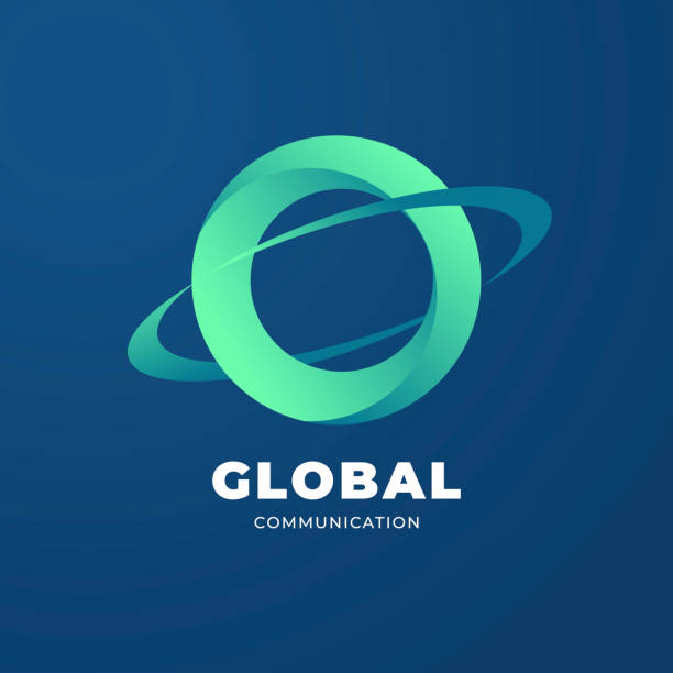 Digital Global Communication logo template. Digital Global Communication logo template. vector orbiting stock illustrations