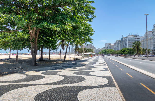 п�ляж копакабана - рио-де- - rio de janeiro avenue downtown district panoramic стоковые фото и изображения