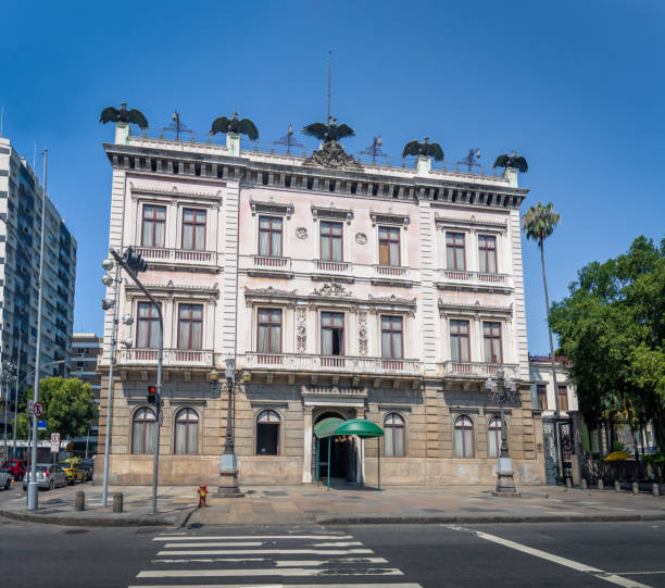 фасад дворца катете, бывший президентский дворец, в настоящее время находится музей республики - рио-де- - flamengo стоковые фото и изображения