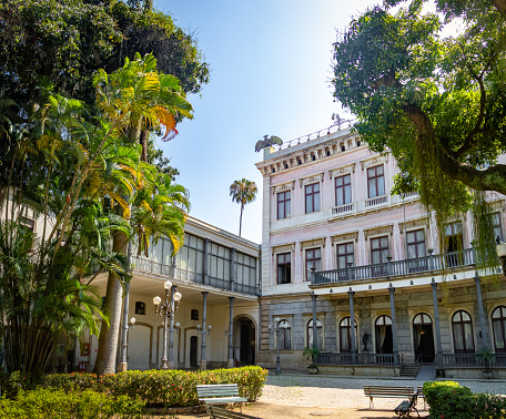 Rio de Janeiro, Brazil - Oct 24, 2017: Catete Palace, the former presidential palace now houses the Republic Museum - Rio de Janeiro, Brazil