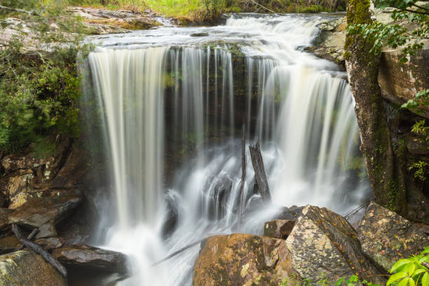 istock Waterfall in thai national park. In the deep forest on mountain. 1059419696