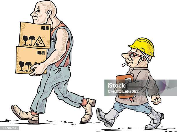 Tall And Small Stock Illustration - Download Image Now - Activity, Blue-collar Worker, Box - Container