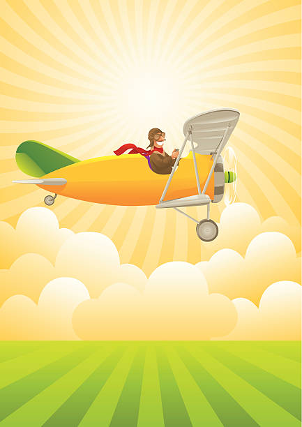 fun flight vector art illustration