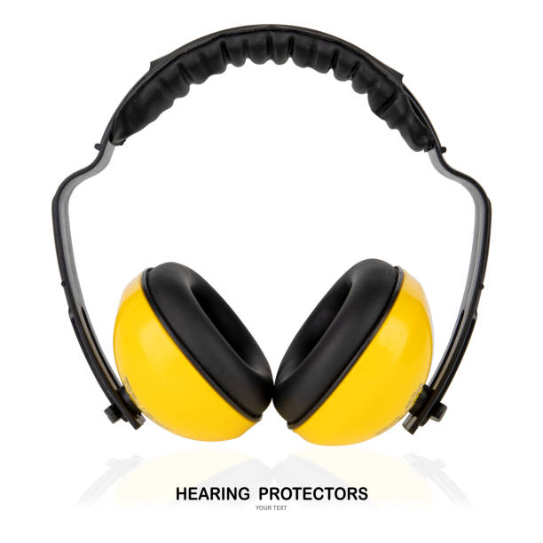 istock Creative layout made of hearing protectors isolated on white background with clipping path 1059450634