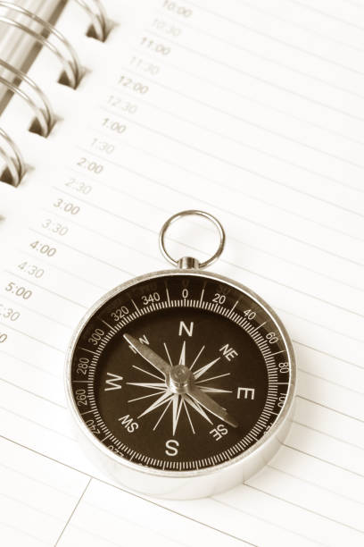istock Calendar agenda and compass 1059451164