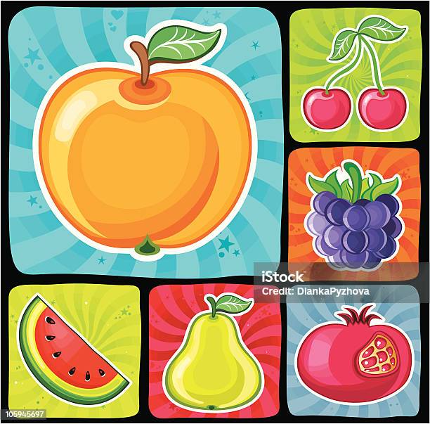 Set Di Icone Di Frutta - Immagini vettoriali stock e altre immagini di Agricoltura - Agricoltura, Alimentazione sana, Anguria