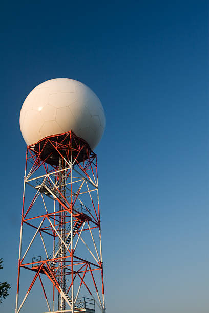 air-traffic control antenna with blue sky background