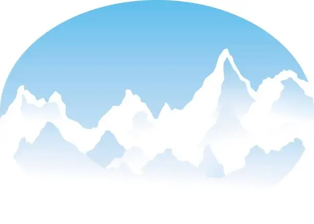 Vector illustration of Snowy Mountains