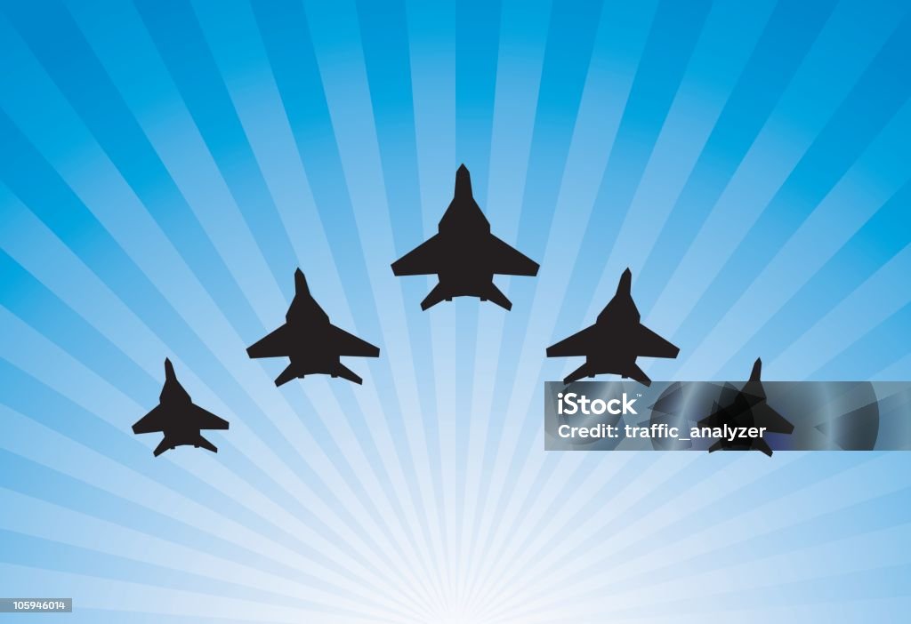 Avions parade - clipart vectoriel de Avion de chasse libre de droits