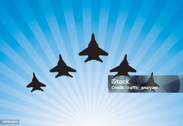Avions Parade Vecteurs libres de droits et plus d'images vectorielles de Avion de chasse - Avion de chasse, Avion, Vent