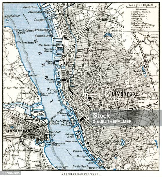 Liverpool Tithe Maps Liverpool City Map 1895 Stock Illustration - Download Image Now ...