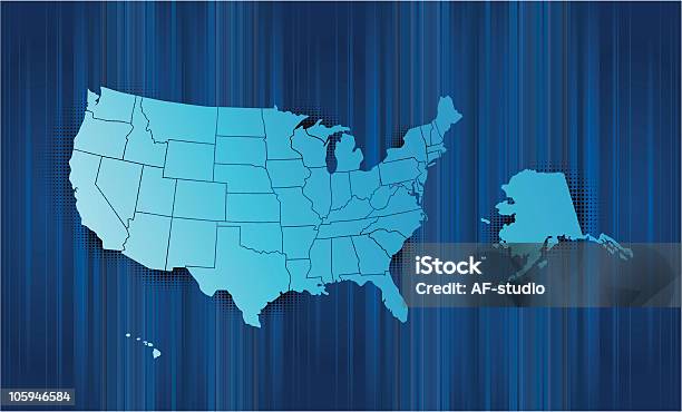 Estados Unidos Da América - Arte vetorial de stock e mais imagens de Alasca - Alasca, América do Norte, Cartografia