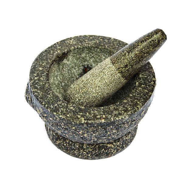 istock Granite pestle and mortar isolated on white 105946682