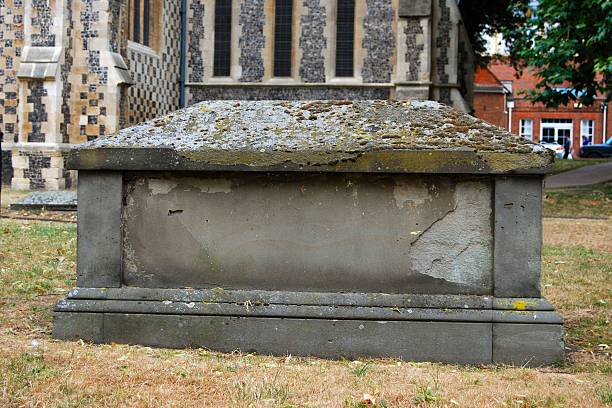 istock Large old stone tomb in church cemetery 105946763