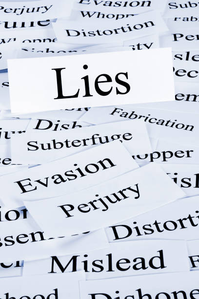 Lies Concept A conceptual look at lies or lying, perjury, subterfuge, evasion and dishonesty. speaking with forked tongue stock pictures, royalty-free photos & images