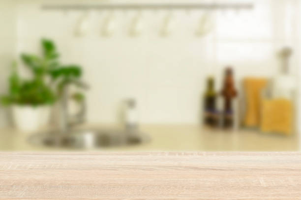istock Table top and blur interior of background 1059491742