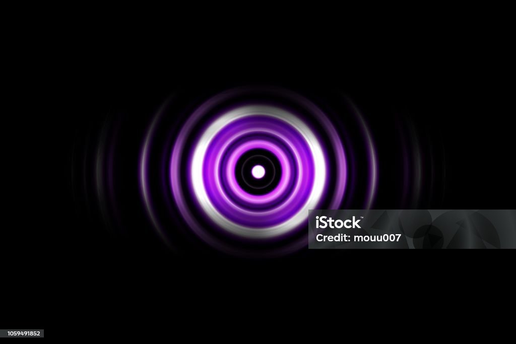Sound waves oscillating purple light with circle spin abstract background Abstract Stock Photo