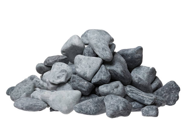 istock Grey stones on white background. High resolution photo. 1059501866